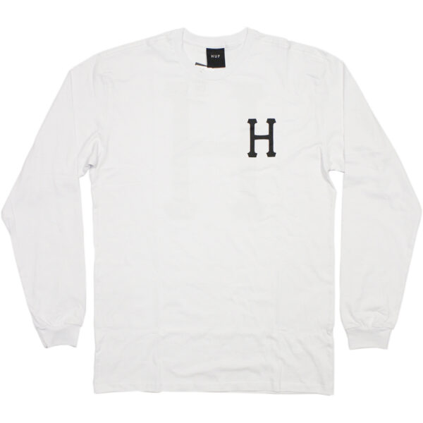 Camiseta HUF Essentials Classic H Manga Longa Branca