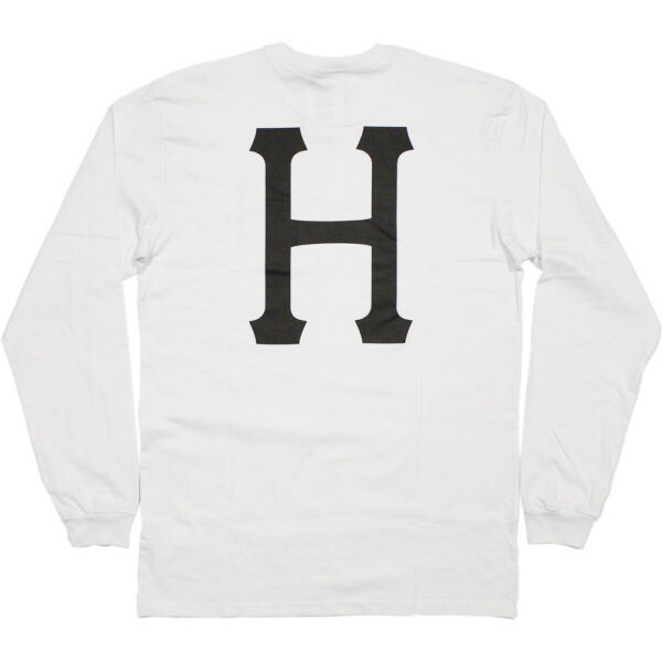 Camiseta HUF Essentials Classic H Manga Longa Branca