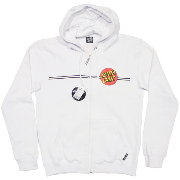Moletom SANTA CRUZ Classic Dot Canguru Aberto Branco