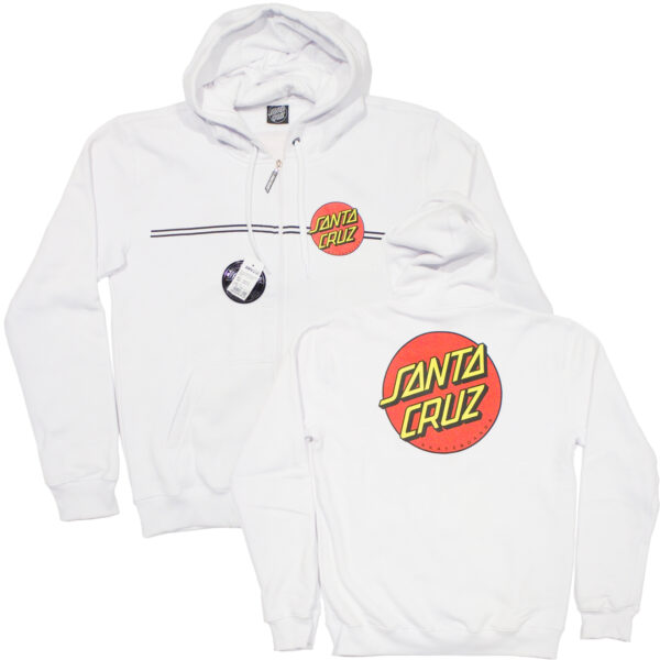 Moletom SANTA CRUZ Classic Dot Canguru Aberto Branco